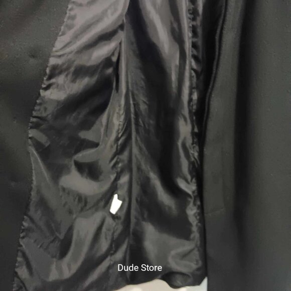 Women's Unbranded Polyester Black Long Coat - Size Medium *EUC* - Picture 4 of 9